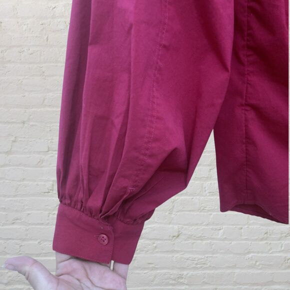 Chico's Rubellite Fuchsia Puff Sleeve Pocket Blouse Size 1/ US M - Picture 10 of 16